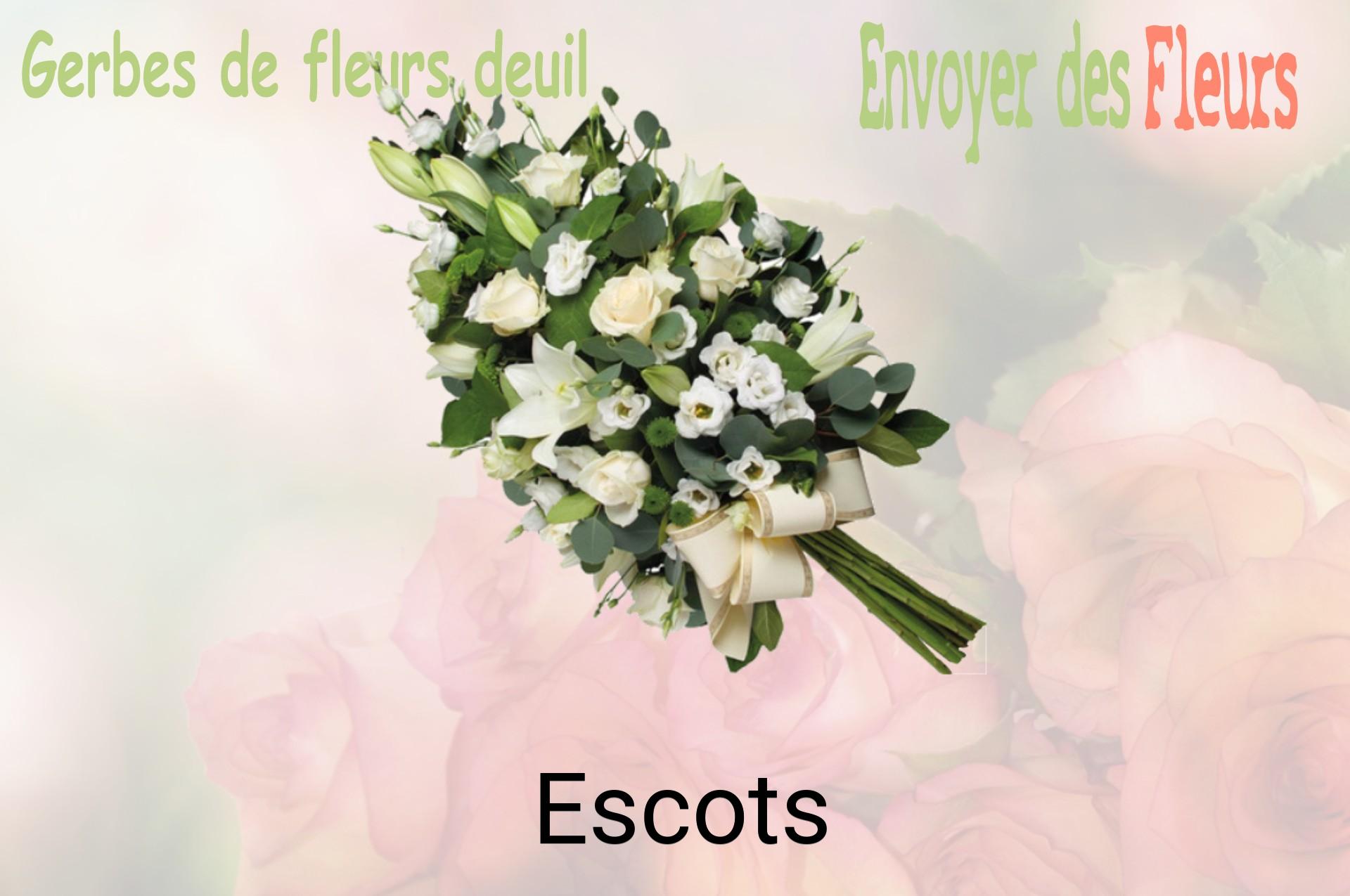 Gerbe de fleurs de deuil livrée à Escots